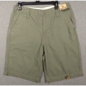 Covington Flat Front Shorts Men 34 Twill Cotton Slash Pockets Green